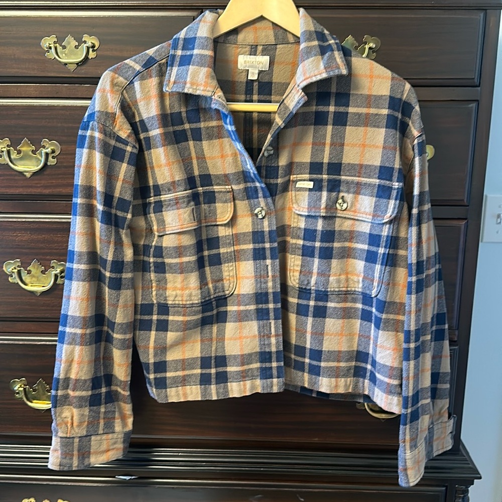 Brixton boxy flannel  button down, size small